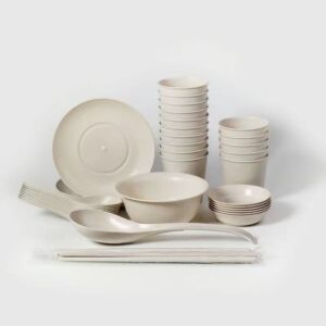 Bulk Thickened Rice Husk Disposable Cutlery Set - Eco-Friendly Biodegradable Tableware