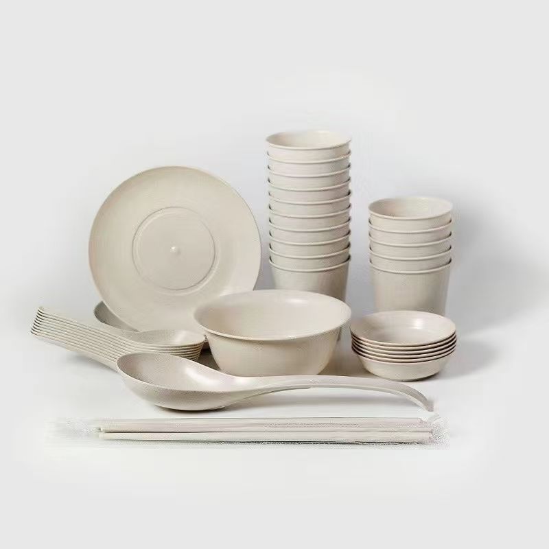 Bulk Thickened Rice Husk Disposable Cutlery Set - Eco-Friendly Biodegradable Tableware