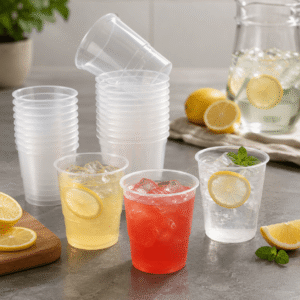 Food-Grade PP Disposable Plastic Cups | 140ml Clear Hot & Cold Drink Cups | Thickened Leak-Resistant Single-Use Cups for Iced Coffee, Juice, Smoothies, Beer, Tea — BBQ, Party, Picnic, Cafe & Bar