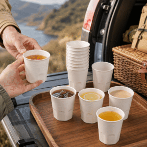 Eco-Friendly Disposable Rice Husk Cups | 150ml Biodegradable Hexagon Coffee, Tea & Beverage Cups | Food-Grade Natural Hot & Cold Cups for Camping, Picnic, Road Trip, Beach, Cafe & Hotel