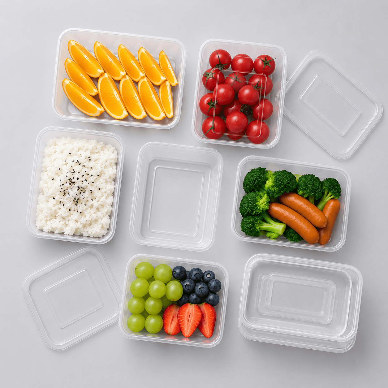 PP Plastic Rectangular Takeout Containers | 500ml–1500ml Microwave & Freezer Safe Disposable Bento Meal Prep Boxes with Leak-Resistant Lids | Reusable Single & Multi-Compartment Food Containers for Restaurant, Delivery & Storage