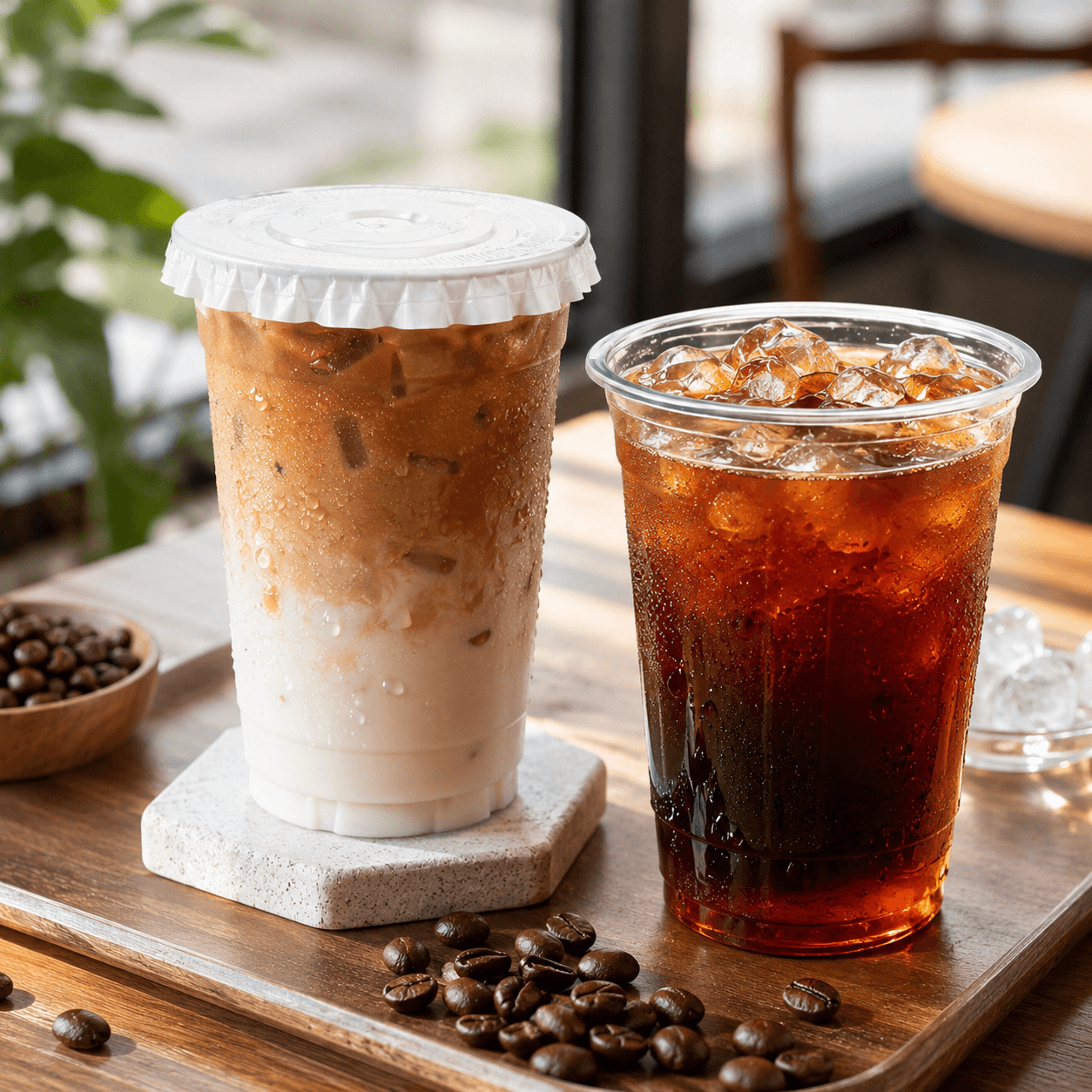 30oz 830ml Food-Grade PET Disposable Cups with Flat Lids | 107mm Crystal Clear Cold Drink Cups for Iced Coffee, Bubble Tea & Juice | Custom Logo Packaging Wholesale