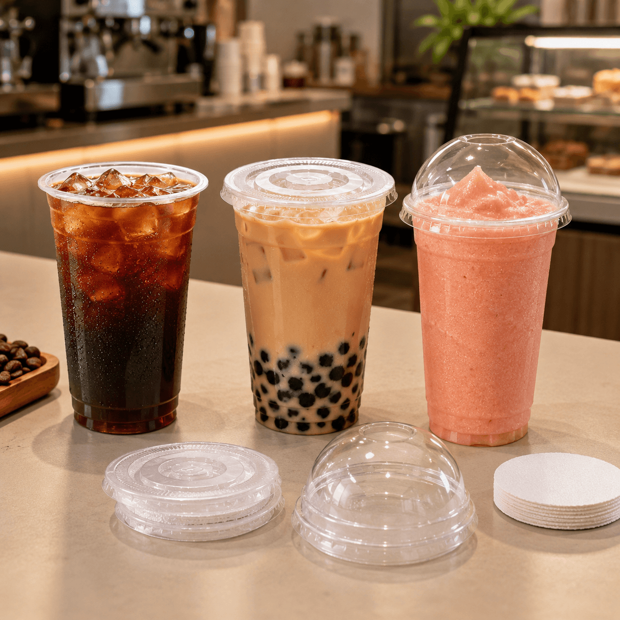 32oz 995ml Food-Grade PET Disposable Cups with Lids | 107mm Clear Plastic Cold Cups for Bubble Tea, Iced Coffee, Smoothies & Juice | Custom Logo Packaging Wholesale